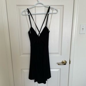 Solemio Spaghetti Strap Lace Up Back Dress